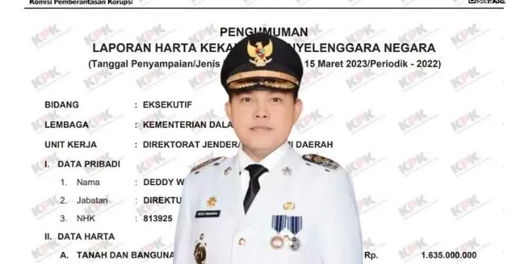 Miliki Hutang Ratusan Juta Tapi Hartanya Tetap Naik, Inilah Kekayaan Deddy Winarwan Pj Bupati Barito Selatan